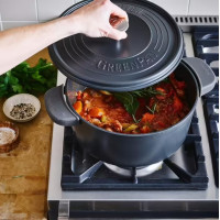 Гусятниця з кришкою GreenPan Featherweights, 25 см, 6,2 л з керамічним покриттям, чорний (CC002222-001)