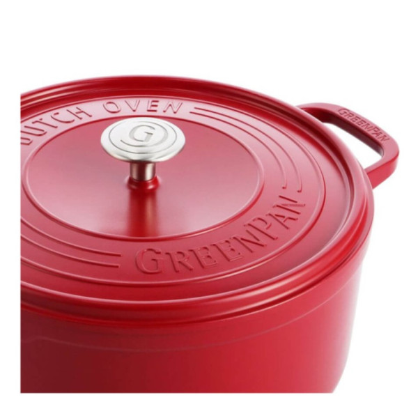 Каструля з кришкою GreenPan Featherweights, 22 см, 3,3 л з керамічним покриттям, червоний (CC005432-001)