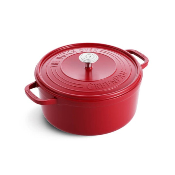 Каструля з кришкою GreenPan Featherweights, 22 см, 3,3 л з керамічним покриттям, червоний (CC005432-001)