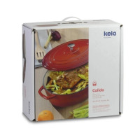 Каструля чавунна з кришкою KELA Calido, 21 см, 2,5 л, червона (11940)