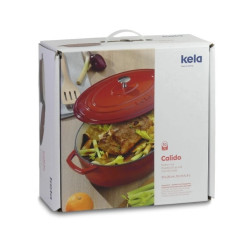 Кастрюля чугунная с крышкой KELA Calido, 21 см, 2,5л, красная (11940)