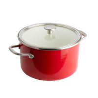 Каструля з кришкою KitchenAid Steel Core, 24 см, 6 л, червоний (CC003270-001)