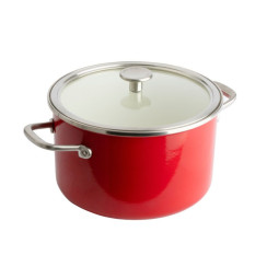 Кастрюля с крышкой KitchenAid Steel Core, 24 см, 6 л, красный (CC003270-001)
