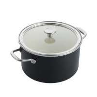 Каструля з кришкою KitchenAid Steel Core, 24 см, 6 л, матовий чорний (CC006001-001)
