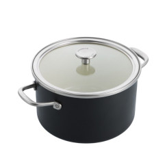 Кастрюля с крышкой KitchenAid Steel Core, 24 см, 6 л, черный матовый (CC006001-001)