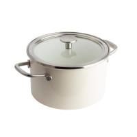 Каструля з кришкою KitchenAid Steel Core, 20 см, 3,7 л, мигдальний крем (CC003266-001)