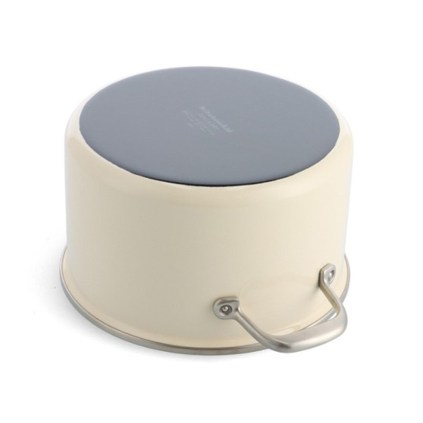 Каструля з кришкою KitchenAid Steel Core, 20 см, 3,7 л, мигдальний крем (CC003266-001)
