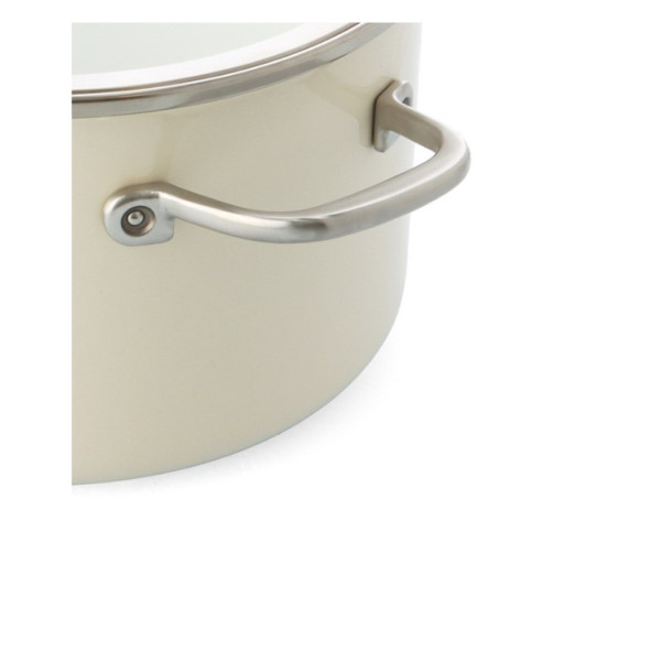 Каструля з кришкою KitchenAid Steel Core, 20 см, 3,7 л, мигдальний крем (CC003266-001)