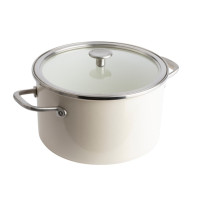 Кастрюля с крышкой KitchenAid Steel Core, 24 см, 6 л, миндальный крем (CC003269-001)