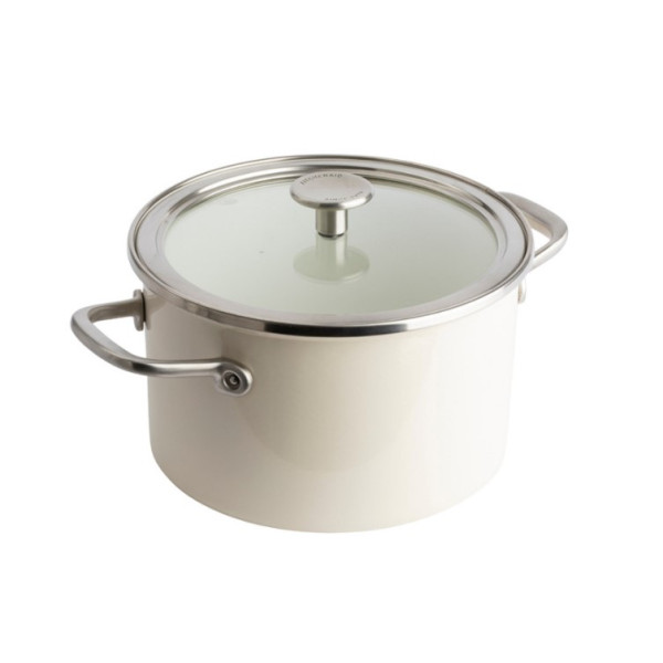 Каструля з кришкою KitchenAid Steel Core, 20 см, 3,7 л, мигдальний крем (CC003266-001)