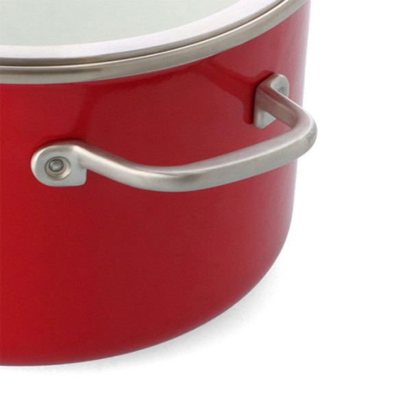 Каструля з кришкою KitchenAid Steel Core, 20 см, 3,7 л, червоний (CC003267-001)
