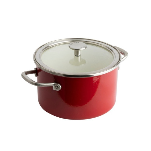 Каструля з кришкою KitchenAid Steel Core, 20 см, 3,7 л, червоний (CC003267-001)