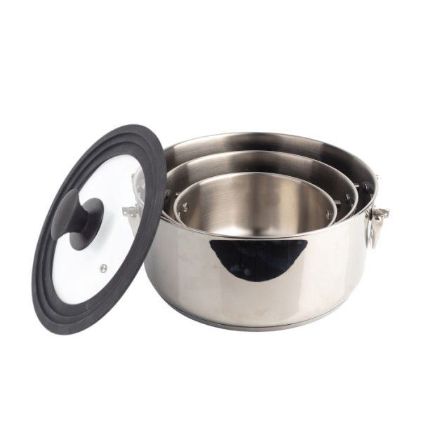 Набір каструль з універсальною кришкою Bergner MasterPro Foodies collection. 4 предмета (BGMP-2160)