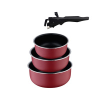 Набор ковшей со съемной ручкой Bergner Click&Cook. 16/18/20 см. 4 пр. (BG-31608-RD)