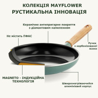 Сковорода GreenPan Mayflower, 20 см з керамічним покриттям, небесно-голубий (CC001667-001)