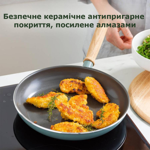 Сковорода GreenPan Mayflower, 24 см з керамічним покриттям, небесно-голубий (CC001668-001)