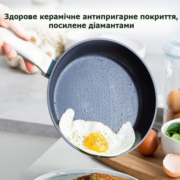 Сковорода GreenPan Evolution, 20 см з керамічним покриттям, темно-зелений (CC006389-001)