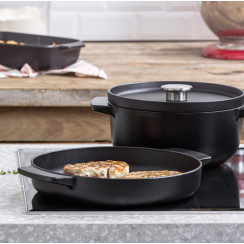 Сковорода-гриль чавунна KitchenAid Matte Oven-to-table. 26 см (CC004600-001)