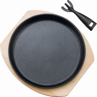 Сковорода для стейка чавунна міні с сервер. дошкою MasterPro Foodies сook&share, 25 см, 3 предм. (BGMP-3801)