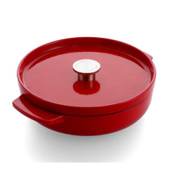 Сотейник чавунний з кришкою KitchenAid, 26 см, 2,77 л, червона (CC009009-001)