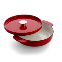 Сотейник чавунний з кришкою KitchenAid, 26 см, 2,77 л, червона (CC009009-001)