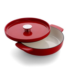 Сотейник чавунний з кришкою KitchenAid, 26 см, 2,77 л, червона (CC009009-001)