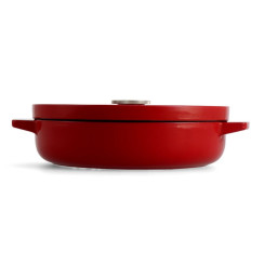 Сотейник чавунний з кришкою KitchenAid, 26 см, 2,77 л, червона (CC009009-001)