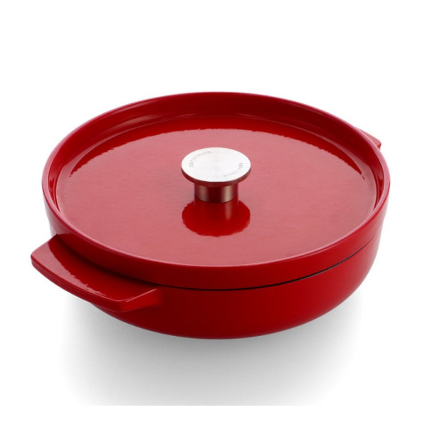Сотейник чавунний з кришкою KitchenAid, 26 см, 2,77 л, червона (CC009009-001)