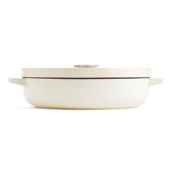 Сотейник чавунний з кришкою KitchenAid, 26 см, 2,77 л, мигдальний крем (CC009010-001)