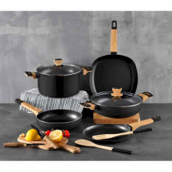 Сковорода гриль Bergner Earth black, 28 см (BG-34625-BK)