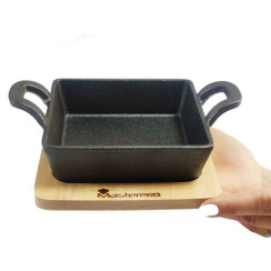 Чавунна мініформа з сервер. дошкою MasterPro Cook & share, 13,6 см, квадратна (BGMP-3805-4)