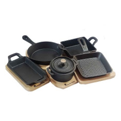 Чавунна мініформа з сервер. дошкою MasterPro Cook & share, 13,6 см, квадратна (BGMP-3805-4)