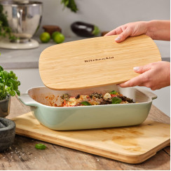 Форма для випічки з кришкою KitchenAid керамогранітна, 8,8х24,8х40,4 см, 3,8 л, фісташ колір (CC007426-001)
