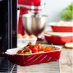 Форма для випічки з кришкою KitchenAid керамогранітна, 6,5х15,5х26 см, 0,9 л, колір червоний (CC006104-001)
