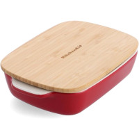 Форма для выпечки с крышкой KitchenAid керамогранитная, 8,8 х24, 8х40, 4 см, 3,8 л, цвет красный (CC006108-001)