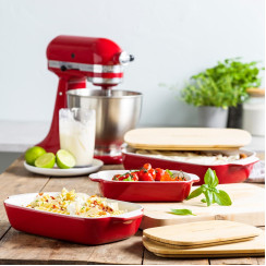 Форма для випічки з кришкою KitchenAid керамогранітна, 8,8х24,8х40,4 см, 3,8 л, колір червоний (CC006108-001)