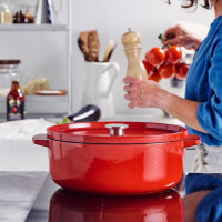 Гусятниця чавунна з кришкою KitchenAid, 30 см, 5,6 л, червона (CC006063-001)