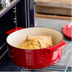 Кастрюля чугунная с крышкой KitchenAid, 26 см, 5,2 л, красная (CC006060-001)