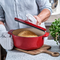 Кастрюля чугунная с крышкой KitchenAid, 26 см, 5,2 л, красная (CC006060-001)