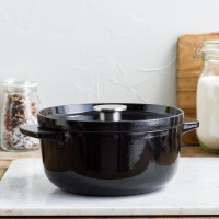 Кастрюля чугунная с крышкой KitchenAid, 26 см, 5,2 л, черная (CC006061-001)