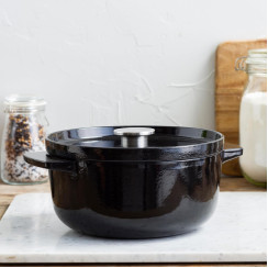 Кастрюля чугунная с крышкой KitchenAid, 26 см, 5,2 л, черная (CC006061-001)