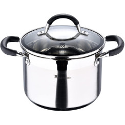 Кастрюля высокая с крышкой MasterPro Foodies collection, 4 л (BGMP-1505-BK)