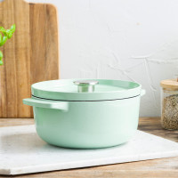 Кастрюля чугунная с крышкой KitchenAid, 22 см, 3,3 л, цв, фисташковая (CC007433-001)