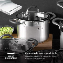 Каструля з кришкою MasterPro Foodies collection, 5 л (BGMP-1502-BK)