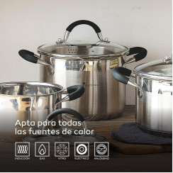 Каструля з кришкою MasterPro Foodies collection, 5 л (BGMP-1502-BK)