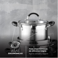 Каструля з кришкою MasterPro Foodies collection, 5 л (BGMP-1502-BK)