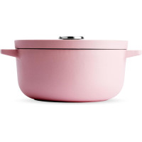 Кастрюля чугунная с крышкой KitchenAid, 22 см, 3,3 л, цвет сухая роза (CC007430-001)