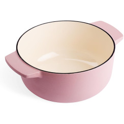 Кастрюля чугунная с крышкой KitchenAid, 22 см, 3,3 л, цвет сухая роза (CC007430-001)