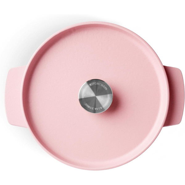 Кастрюля чугунная с крышкой KitchenAid, 22 см, 3,3 л, цвет сухая роза (CC007430-001)