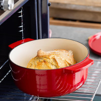 Каструля чавунна з кришкою KitchenAid, 22 см, 3,3 л, червона (CC006057-001)